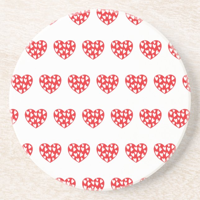Big Red Heart With Little Hearts Coaster (Front)