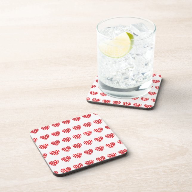 Big Red Heart With Little Hearts Coaster (Right Side)
