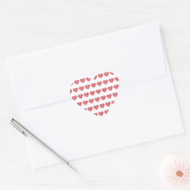 Big red heart with little hearts heart sticker (Envelope)