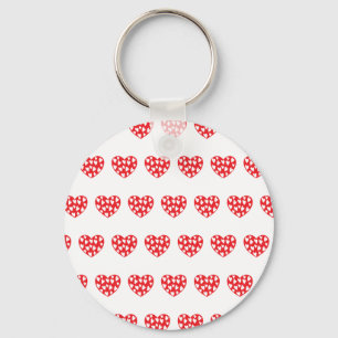 Big Red Heart With Little Hearts Key Ring