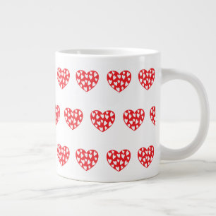 Big red heart with little hearts large coffee mug