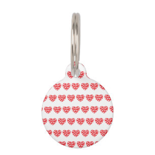 Big red heart with little hearts pet tag