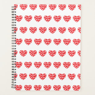 Big red heart with little hearts planner