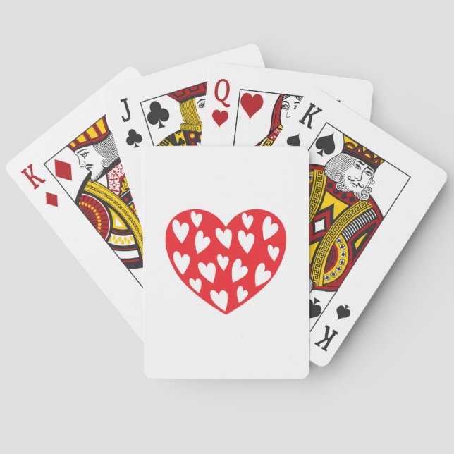 Big red heart with little hearts playing cards (Back)