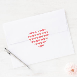 Big red heart with little hearts sticker
