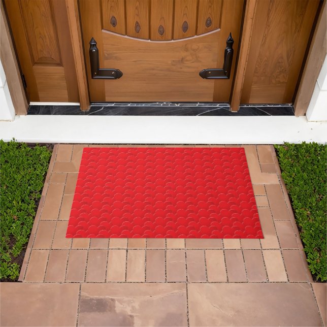 Big Red Hearts pattern Love Valentine's day Doormat (Outdoor)