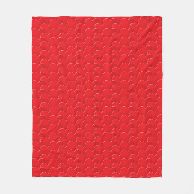 Big Red Hearts pattern Love Valentine's day Fleece Blanket (Front)
