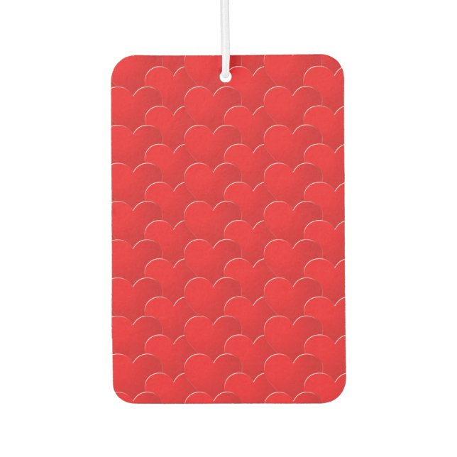 Big Red Hearts pattern Valentine's day car Car Air Freshener (Front)