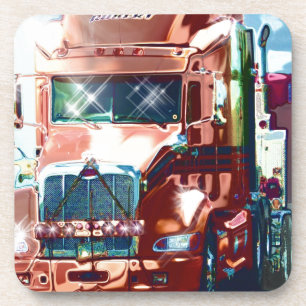 Big Red Heavy Truck for Truckers & Truck-Lovers Coaster