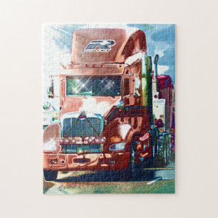 Big Red Heavy Truck for Truckers & Truck-Lovers Jigsaw Puzzle