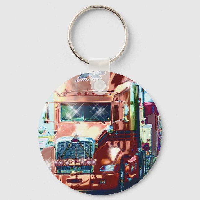 Big Red Heavy Truck for Truckers & Truck-Lovers Key Ring (Front)