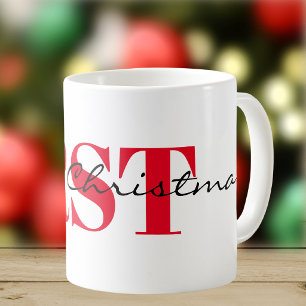 Big Red Initials & Merry Christmas 11oz Classic Coffee Mug