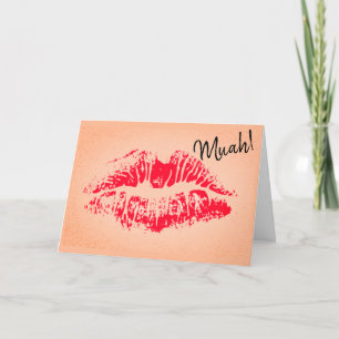 Big Red Kiss For Him Valentines Day Holiday Card