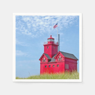 Big Red lighthouse in Holland, Michigan Napkin