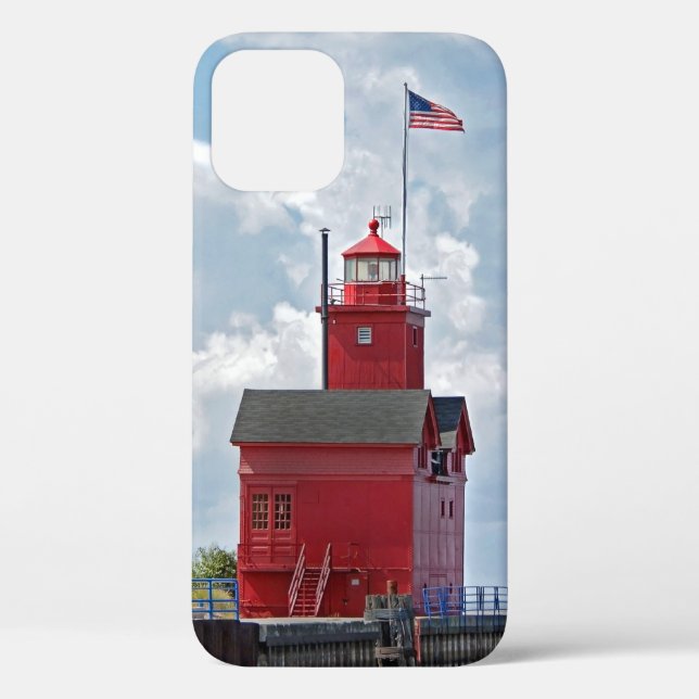 "Big Red" Lighthouse in Michigan Case-Mate iPhone Case (Back)