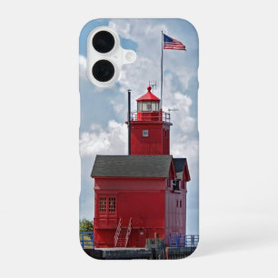 Big Red Lighthouse In Michigan iPhone 16 Case