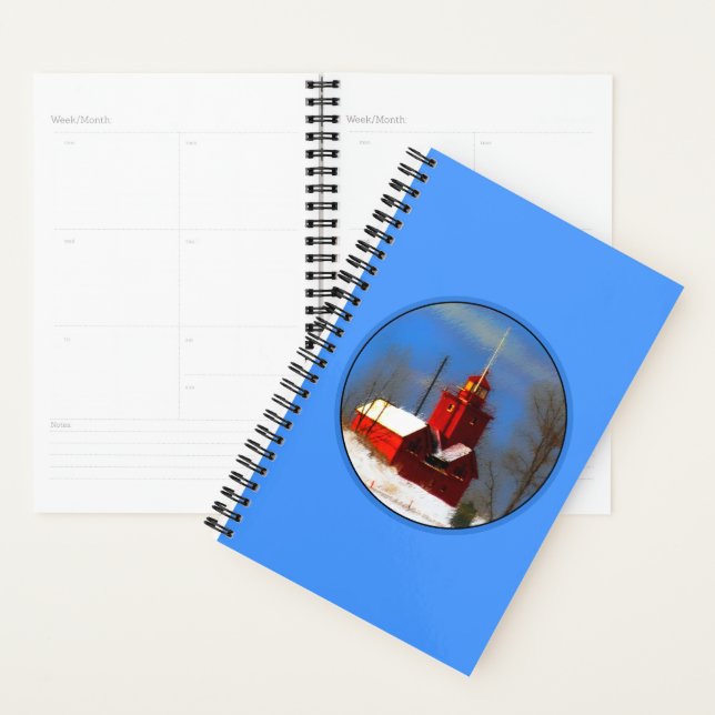Big Red Lighthouse Painting - Original Art Planner (Display)