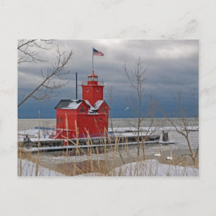 Big Red Lighthouse Postcard