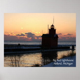 Big Red Lighthouse Poster