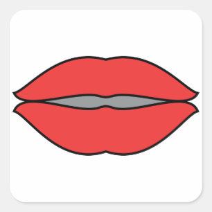 Big Red Lips Square Sticker