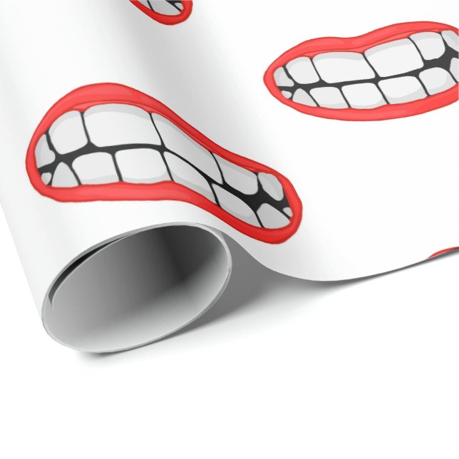 Big Red Lips with Teeth Wrapping Paper (Roll Corner)