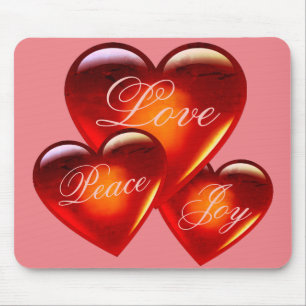 Big red love heart/lots of love/loving heart-pink mouse pad