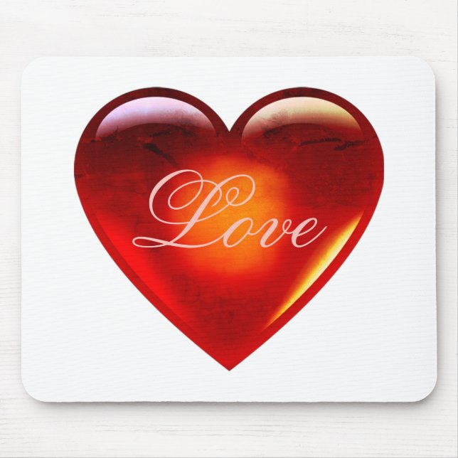 Big red love heart/lots of love/loving heart-white mouse pad (Front)
