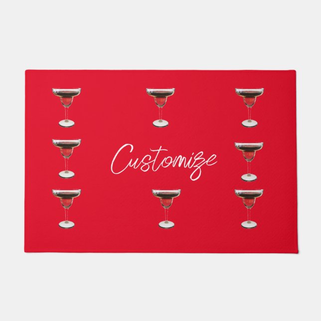 Big Red Margarita Cocktail Drink Thunder_Cove Doormat (Front)