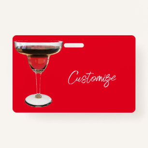 Big Red Margarita Cocktail Drink Thunder_Cove ID Badge