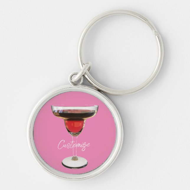 Big Red Margarita Cocktail Drink Thunder_Cove Key Ring (Front)