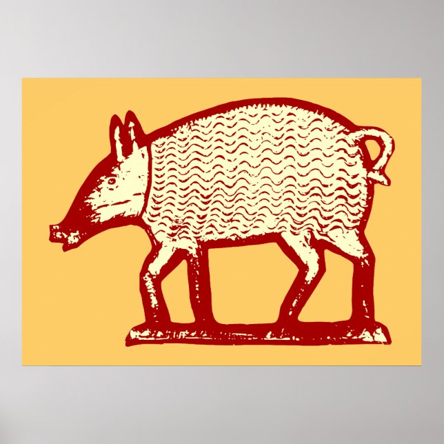 Big Red Pig: Folk Art for Country Kitchen, Bistro Poster (Front)