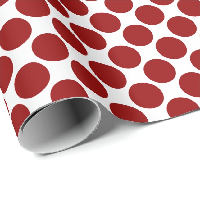 Big Red Polka Dot pattern Wrapping Paper (Roll Corner)