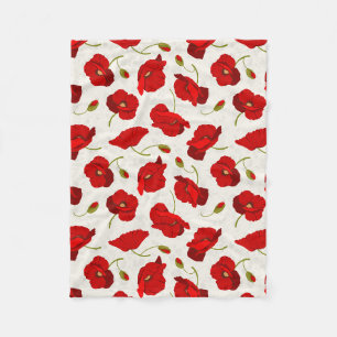 Big Red Poppies Fleece Blanket