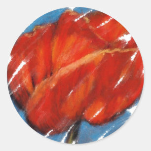 BIG RED POPPY CLASSIC ROUND STICKER