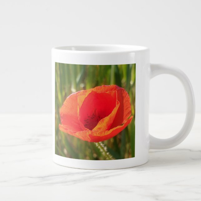 Big red poppy large coffee mug (Right)