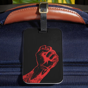 Big Red Raised Defiant Fist Luggage Tag