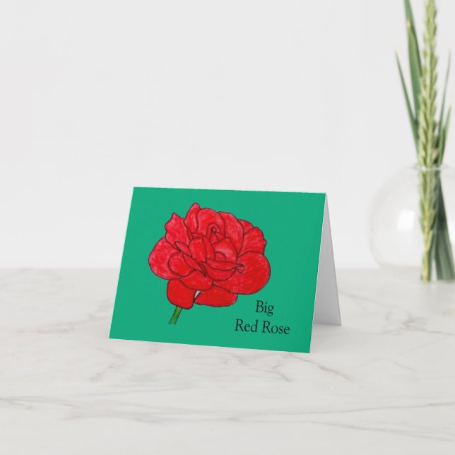 Big Red Rose  Card (Front)