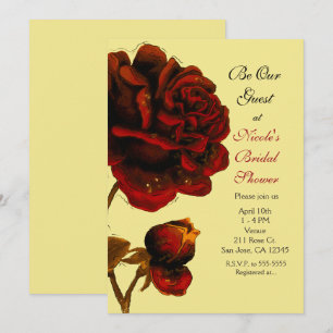 Big Red Rose & Yellow Any Colour Event Party Invitation