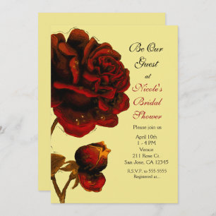 Big Red Rose & Yellow Any Colour Event Party Invitation