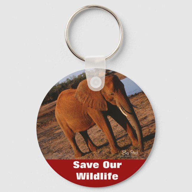 Big Red Save Our Wildlife Key Chain (Front)