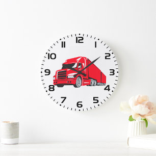 Big Red Truck Large Clock