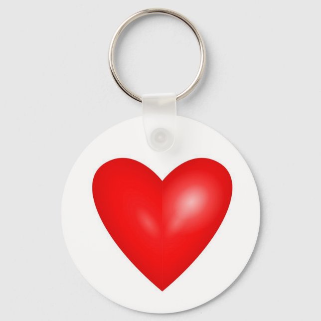 Big Red Valentine Heart Key Ring (Front)