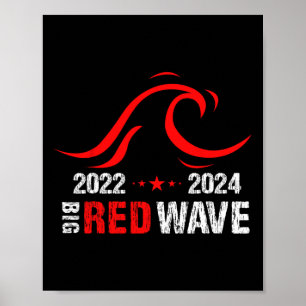 Big Red Wave Republican Gop Election  Poster