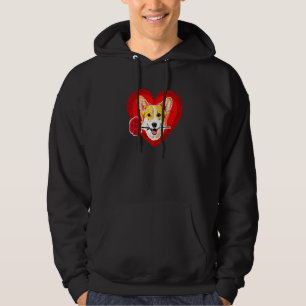 Big Red Welsh Corgis Mouth Rose Corgi Mum Dad Card Hoodie