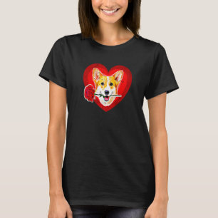 Big Red Welsh Corgis Mouth Rose Corgi Mum Dad Card T-Shirt