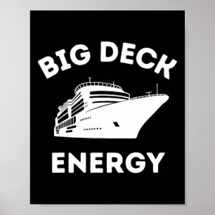 Big Retro Deeck Energy Cruise Ship Travel Vacation Poster