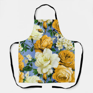 Big Retro Yellow Rose Flower Apron