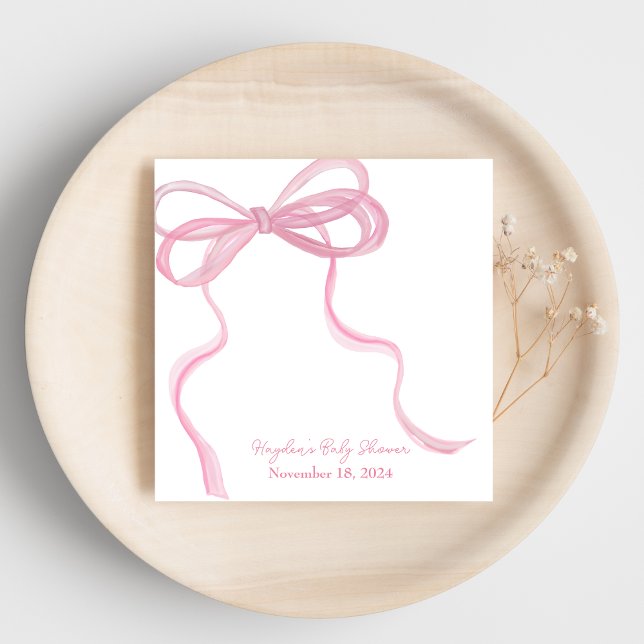 Big Ribbon Coquette Personalised Napkin (Creator Uploaded)