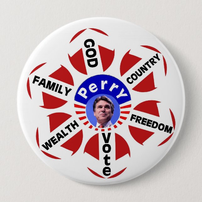 Big Rick Perry for President button (Front)