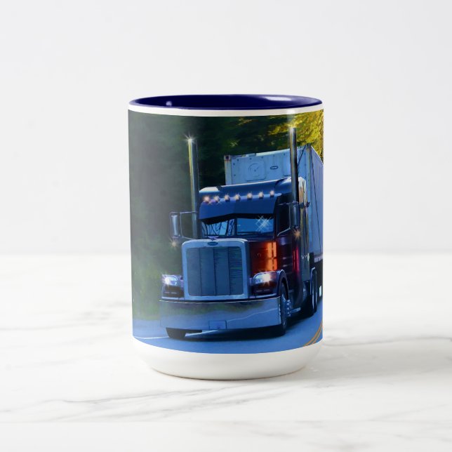 Big Rig Cargo Truck Coffee Mug (Center)